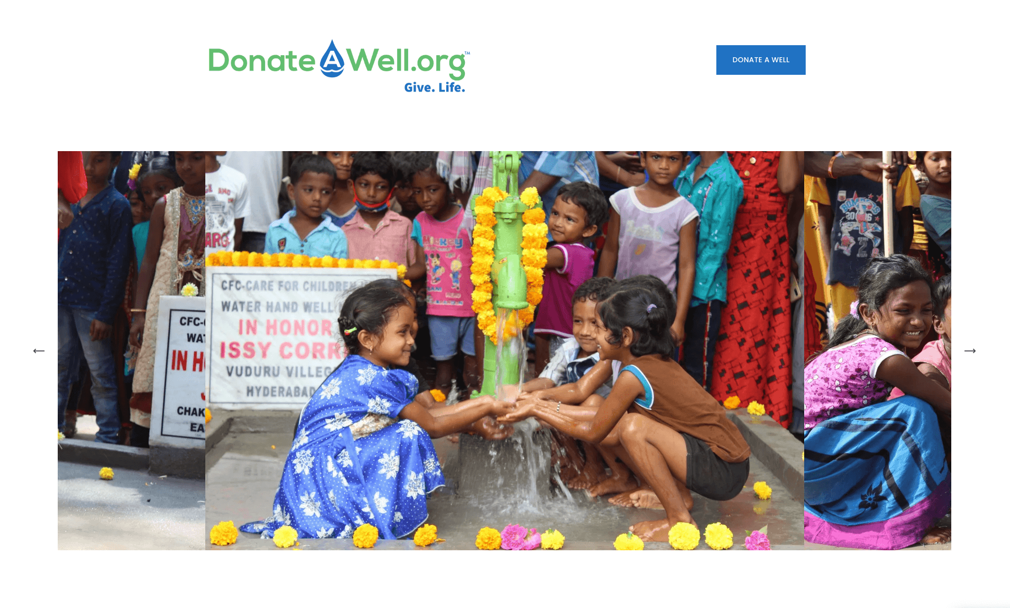 Website for DonateAWell.org